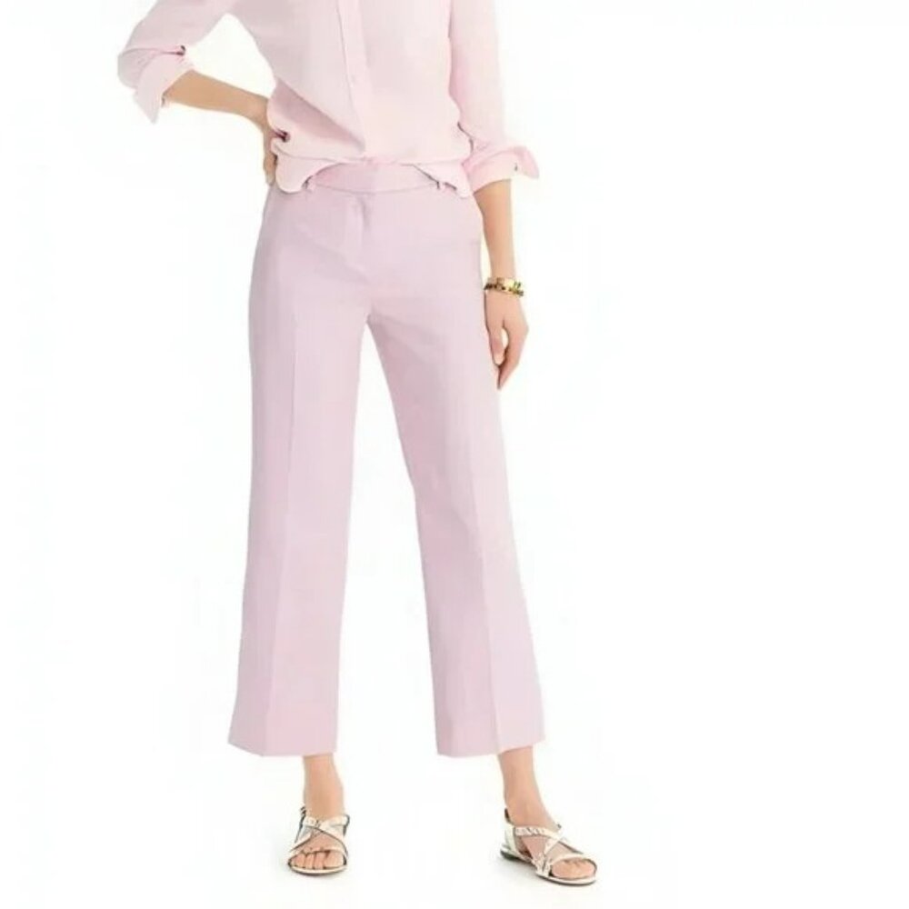 NWT J Crew Pale Pink Straight Cropped Clamdigger Culottes Spring Dress Pants 8P